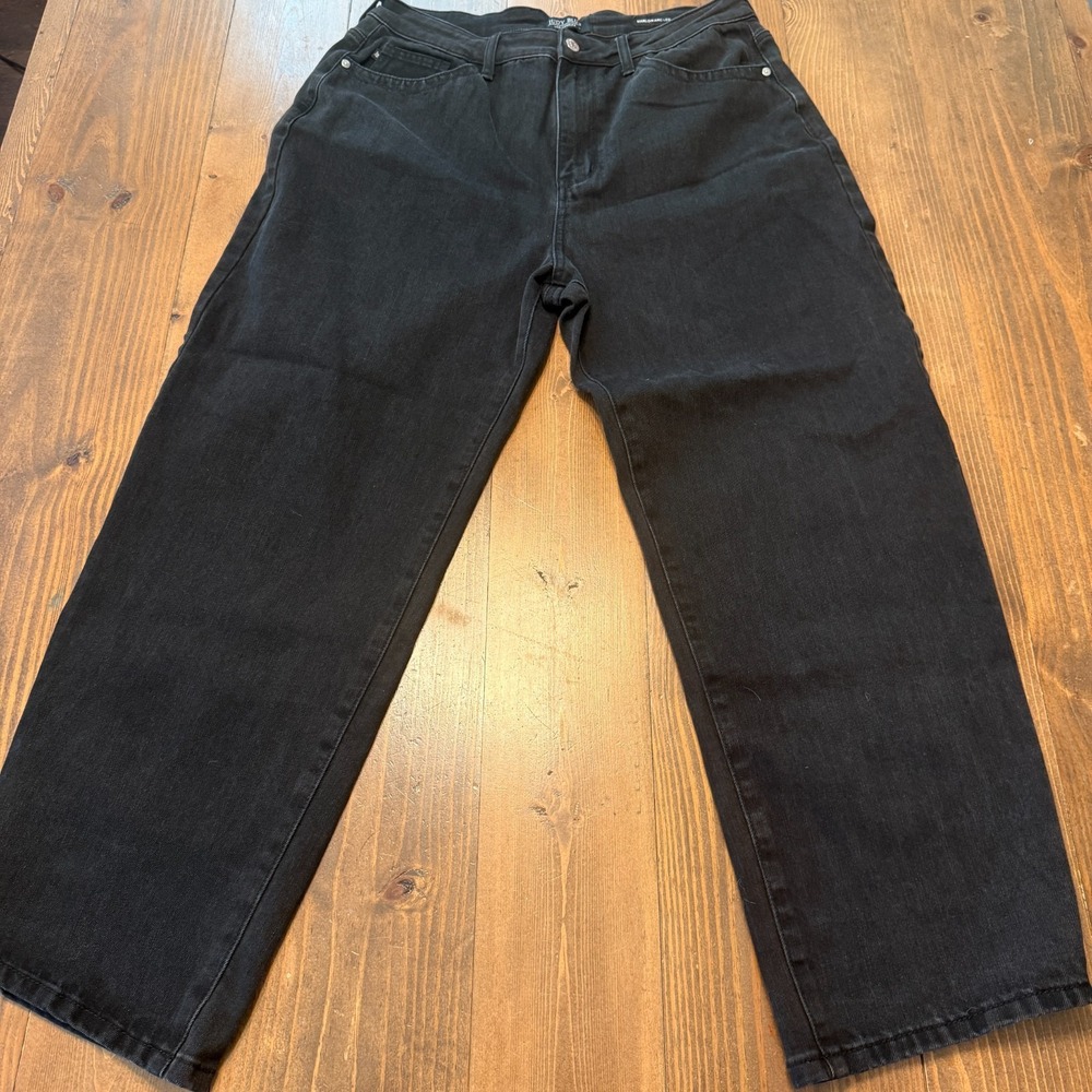 Judy Blue Marlow Arc Leg Jeans High Rise Curved Barrel Women's 15 32‎ Black